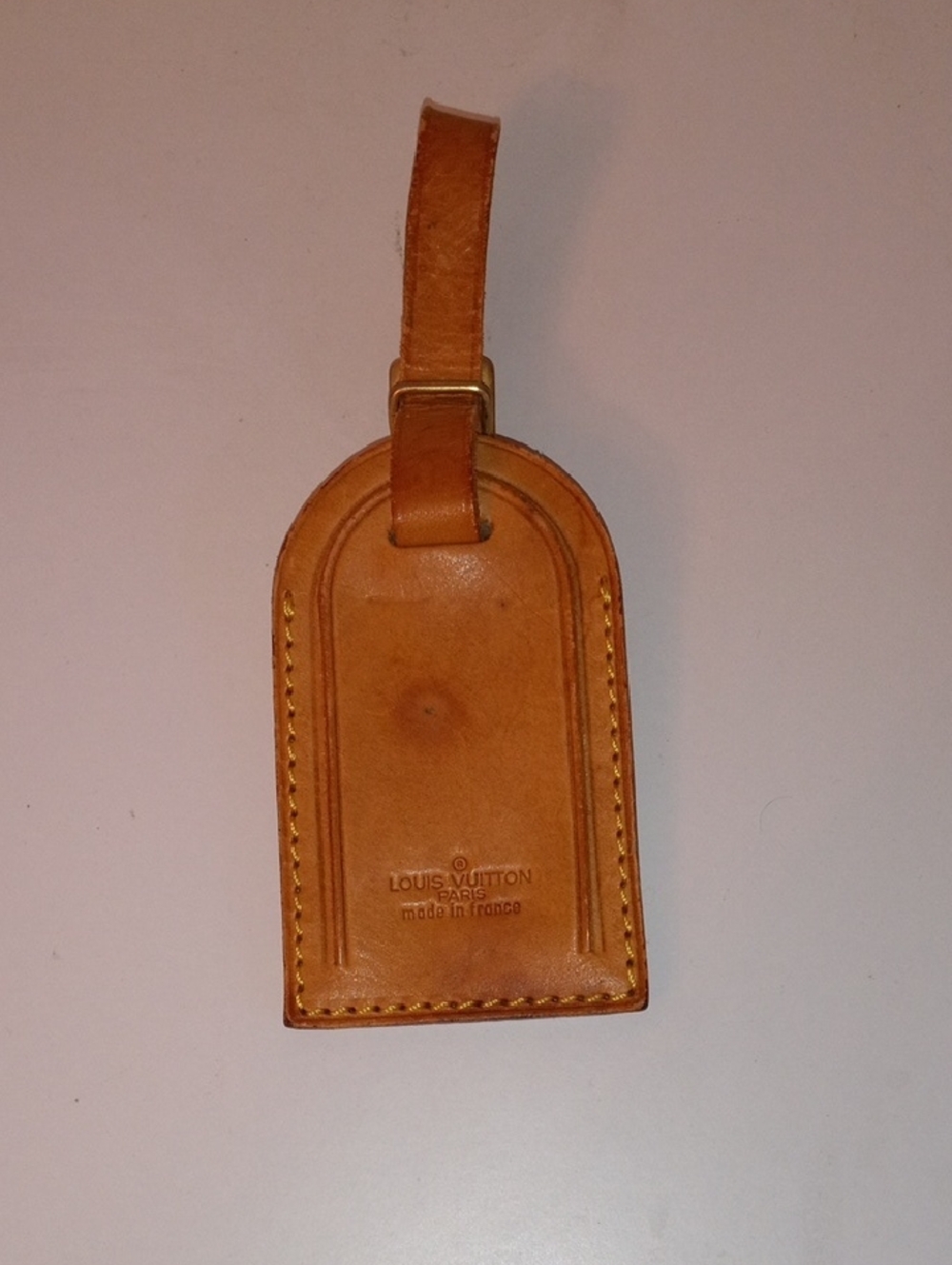 Louis Vuitton Tan Leather Luggage Tag
